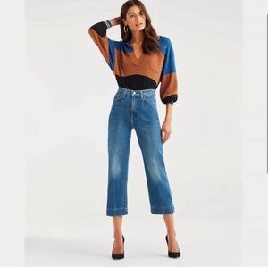 7 For All Mankind Baby Jo Crop Jean In Havana Rigid 32
